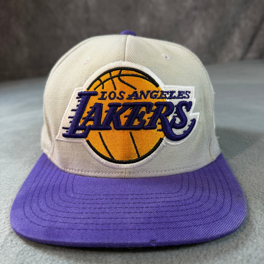 Mitchell & Ness Los Angeles Lakers Snapback Hat Grey Purple NBA Hardwood Classic
